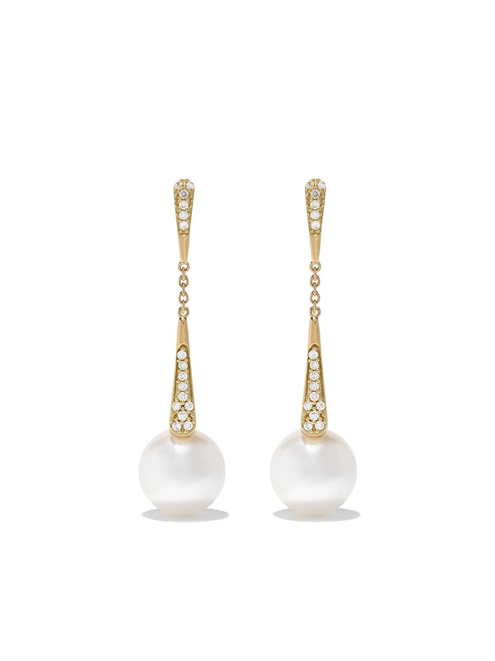 Yoko London 18kt yellow gold Trend diamond and pearl drop earrings von Yoko London