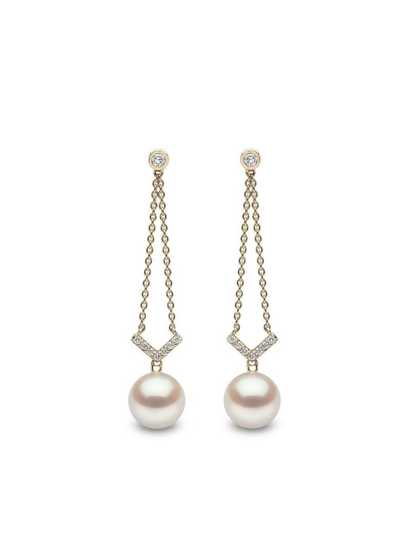 Yoko London 18kt yellow gold Trend diamond and pearl drop earrings von Yoko London