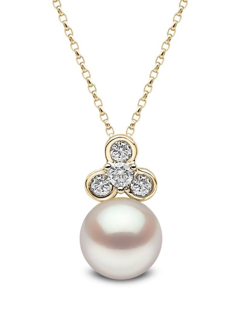 Yoko London 18kt yellow gold Trend diamond and pearl pendant necklace von Yoko London