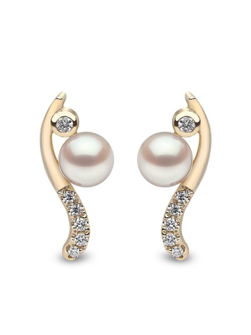 Yoko London 18kt yellow gold Trend freshwater pearl and diamond earrings von Yoko London