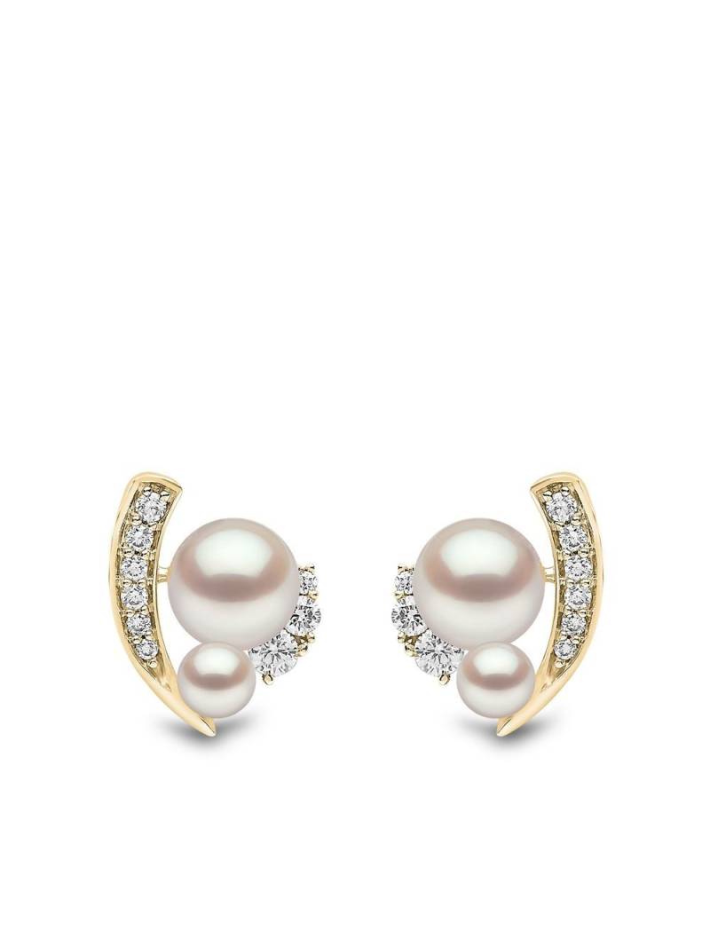 Yoko London 18kt yellow gold Trend freshwater pearl and diamond earrings von Yoko London