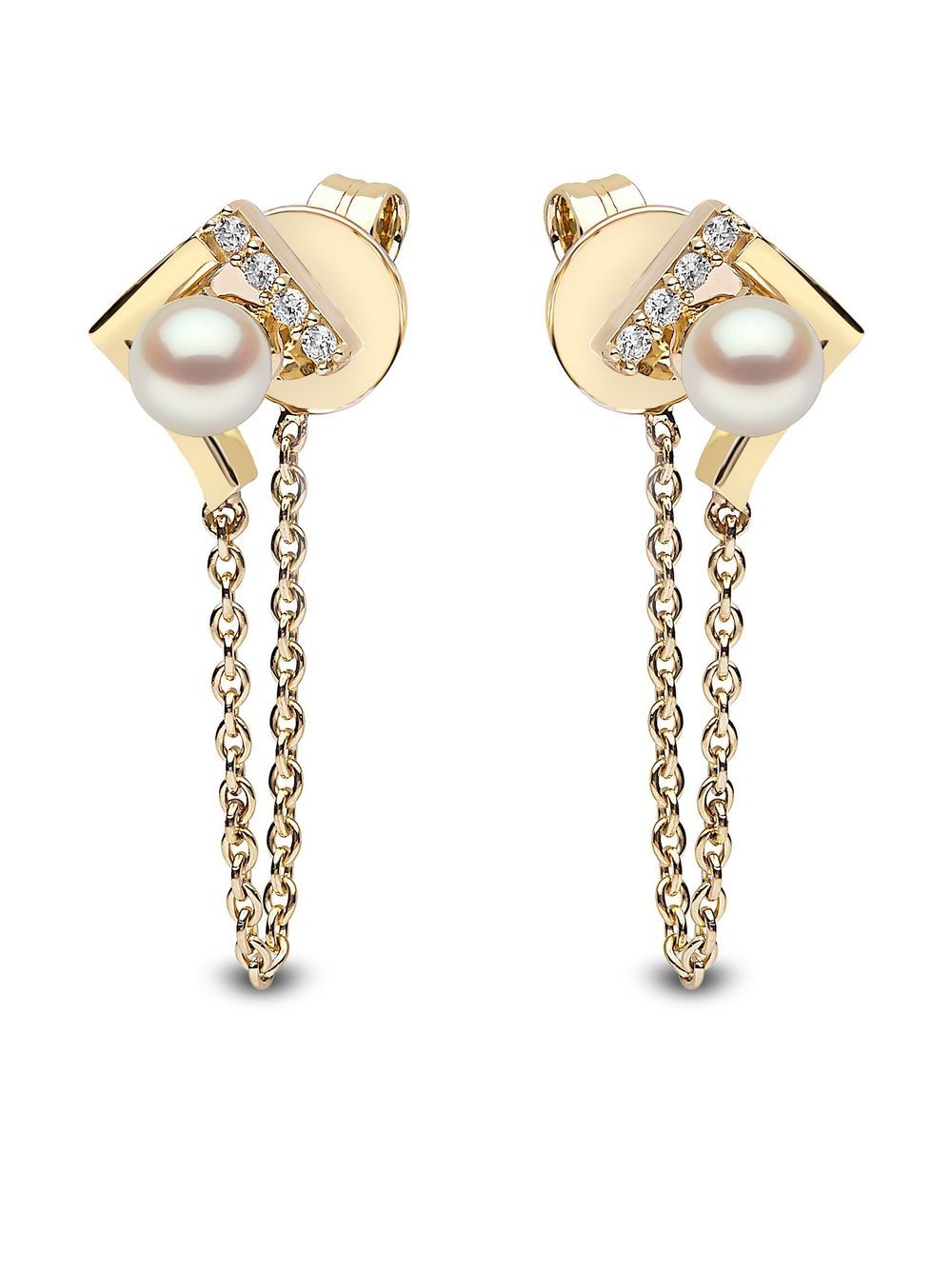 Yoko London 18kt yellow gold Trend freshwater pearl and diamond earrings von Yoko London