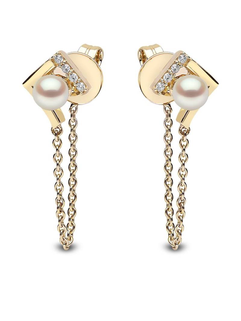 Yoko London 18kt yellow gold Trend freshwater pearl and diamond earrings von Yoko London