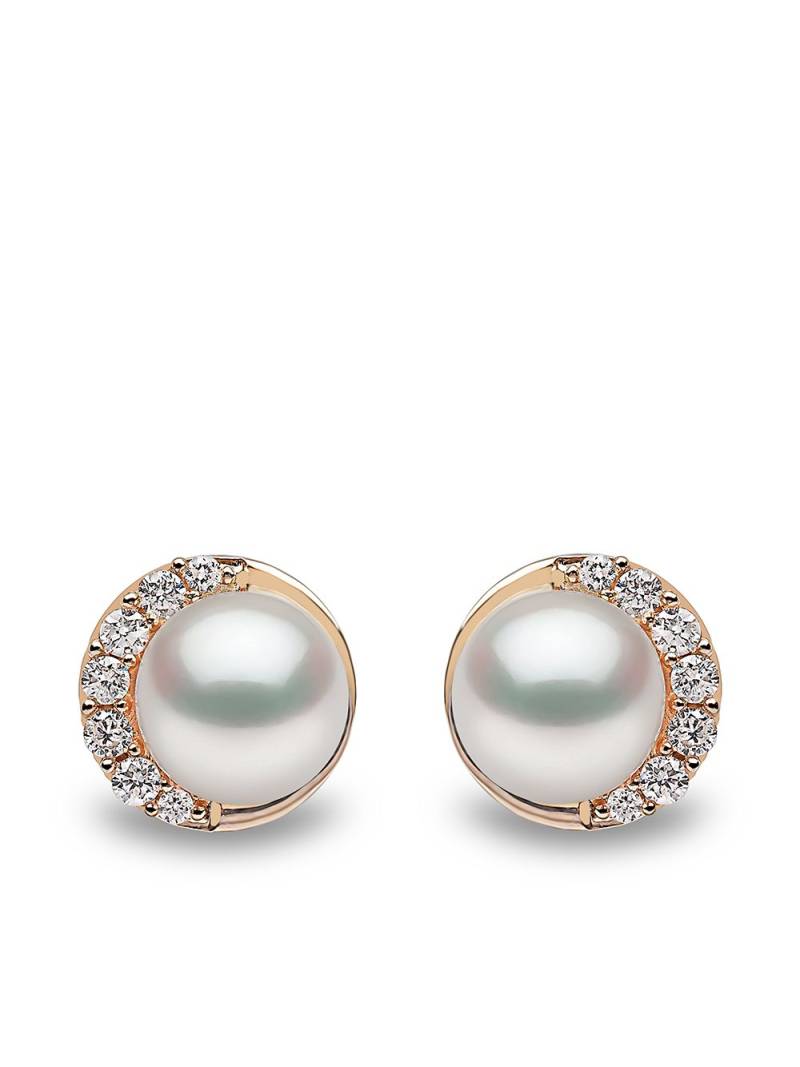 Yoko London 18kt yellow gold Trend freshwater pearl and diamond stud earrings von Yoko London