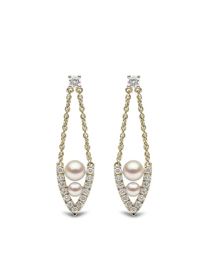 Yoko London 18kt yellow gold diamond pearl Sleek earrings von Yoko London