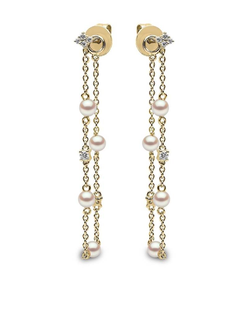 Yoko London 18kt yellow gold Trend diamond pearl drop earrings von Yoko London