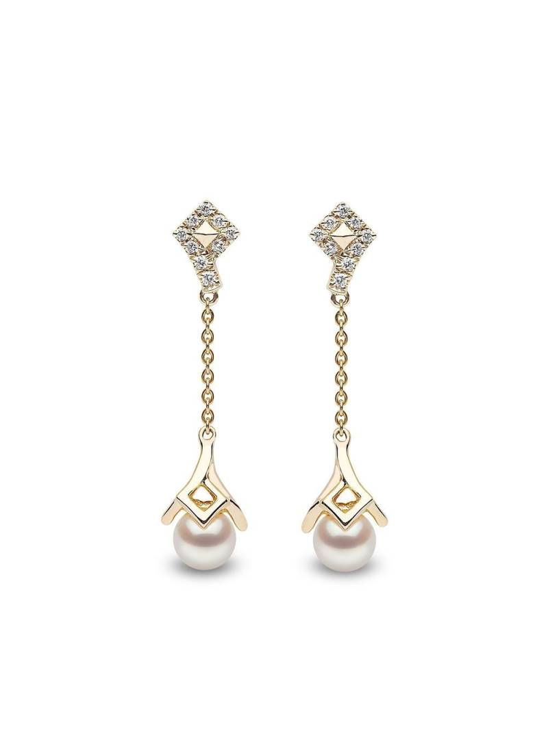 Yoko London 18kt yellow gold diamond pearl Trend drop earrings von Yoko London