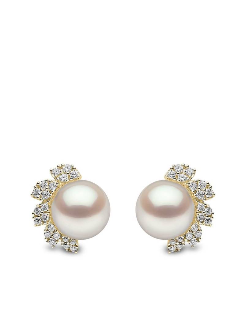 Yoko London 18kt yellow gold diamond pearl Trend stud earrings von Yoko London