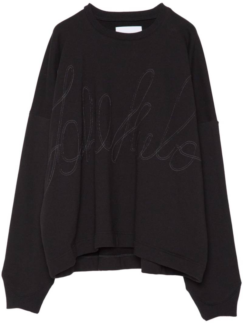 Yoshiokubo Cursive cotton sweatshirt - Black von Yoshiokubo