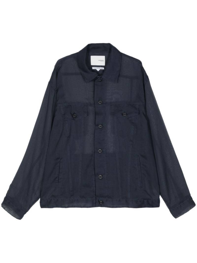 Yoshiokubo Organdy semi-sheer shirt jacket - Blue von Yoshiokubo