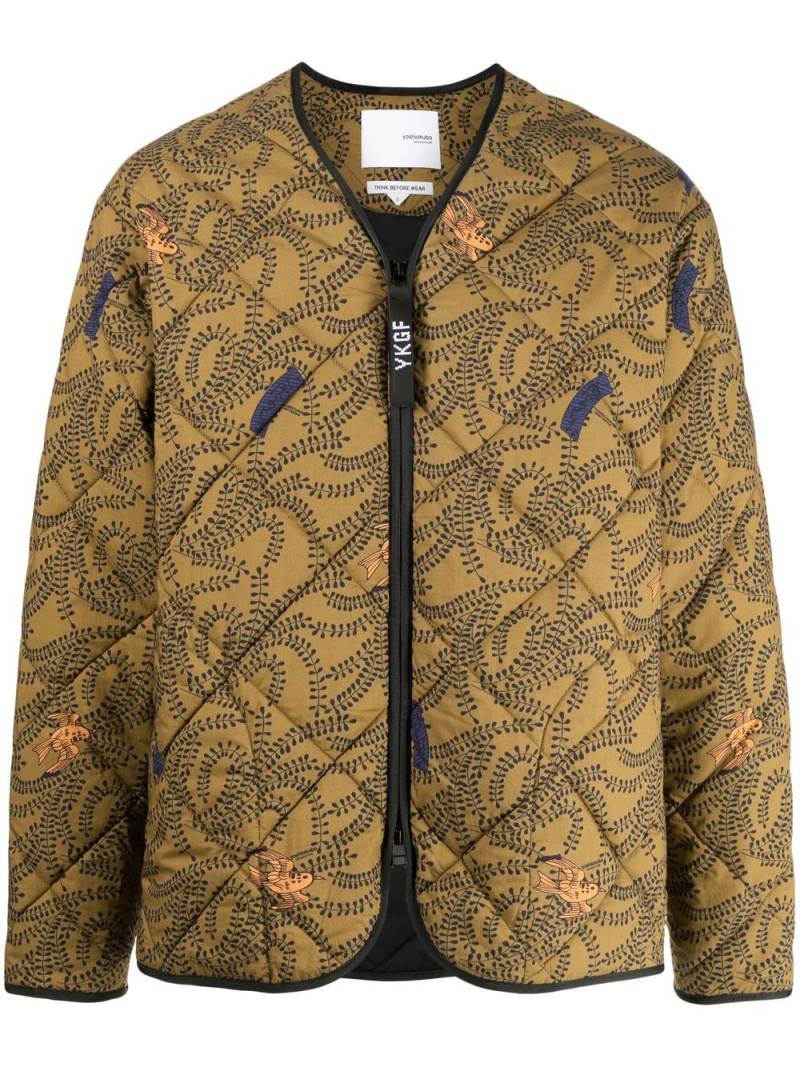 Yoshiokubo all-over print quilted jacket - Brown von Yoshiokubo