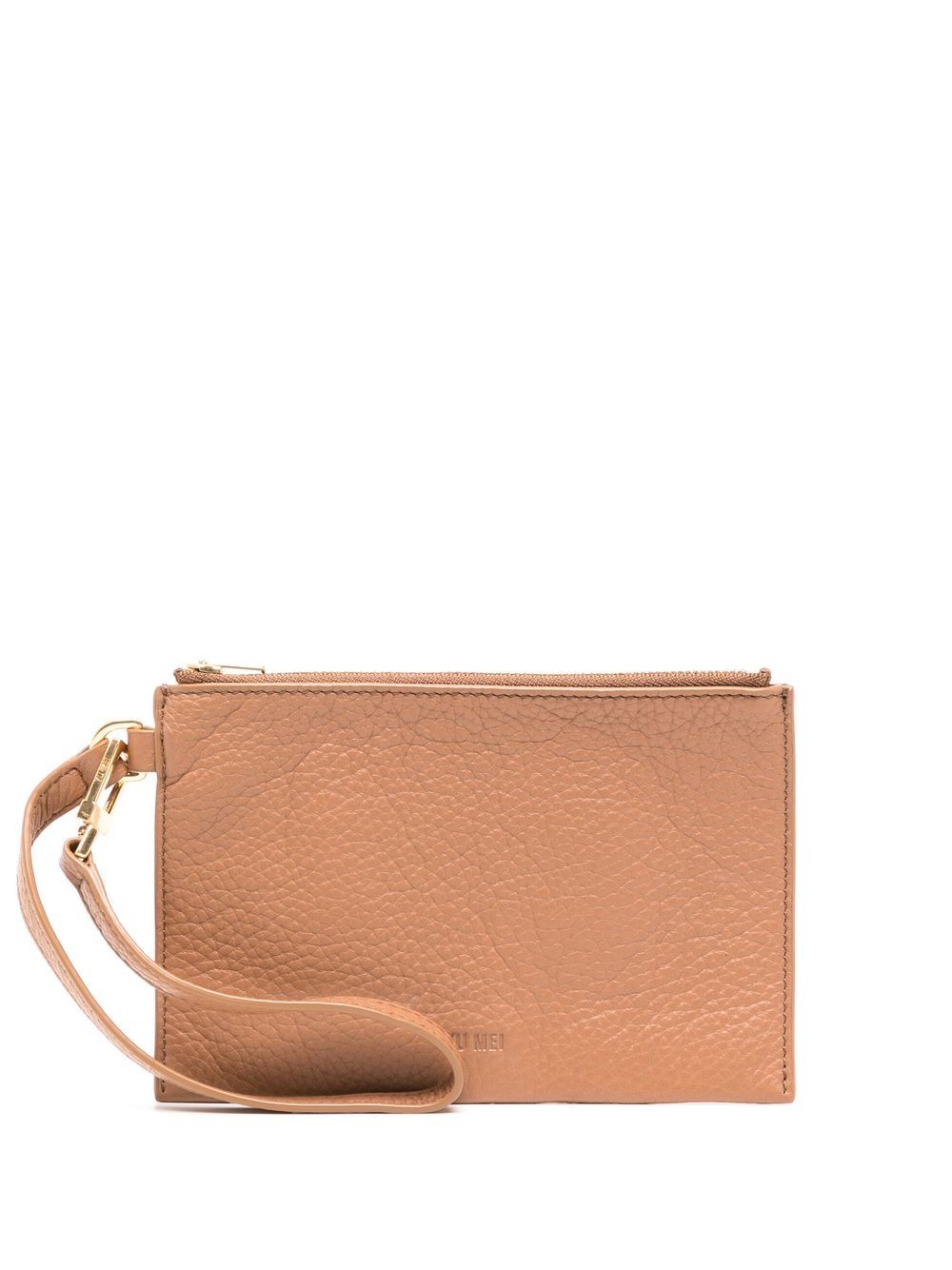 Yu Mei embossed-logo detail clutch bag - Brown von Yu Mei