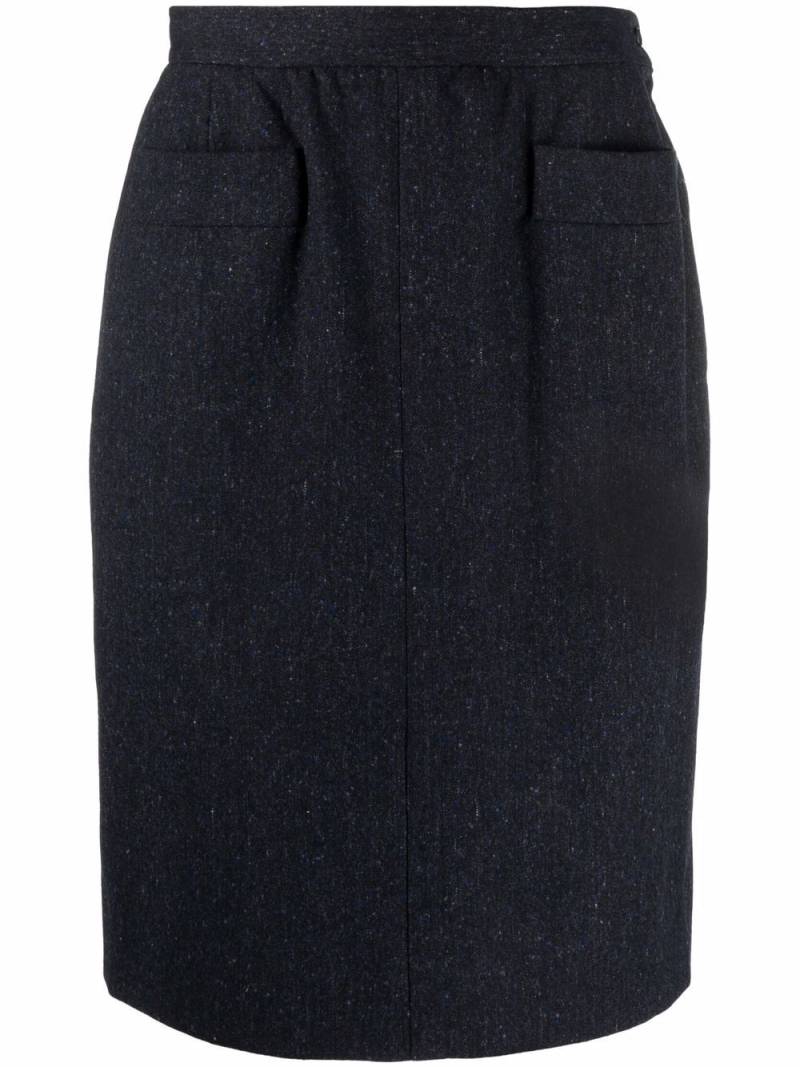 Saint Laurent Pre-Owned 1980s high-waisted straight skirt - Blue von Saint Laurent Pre-Owned