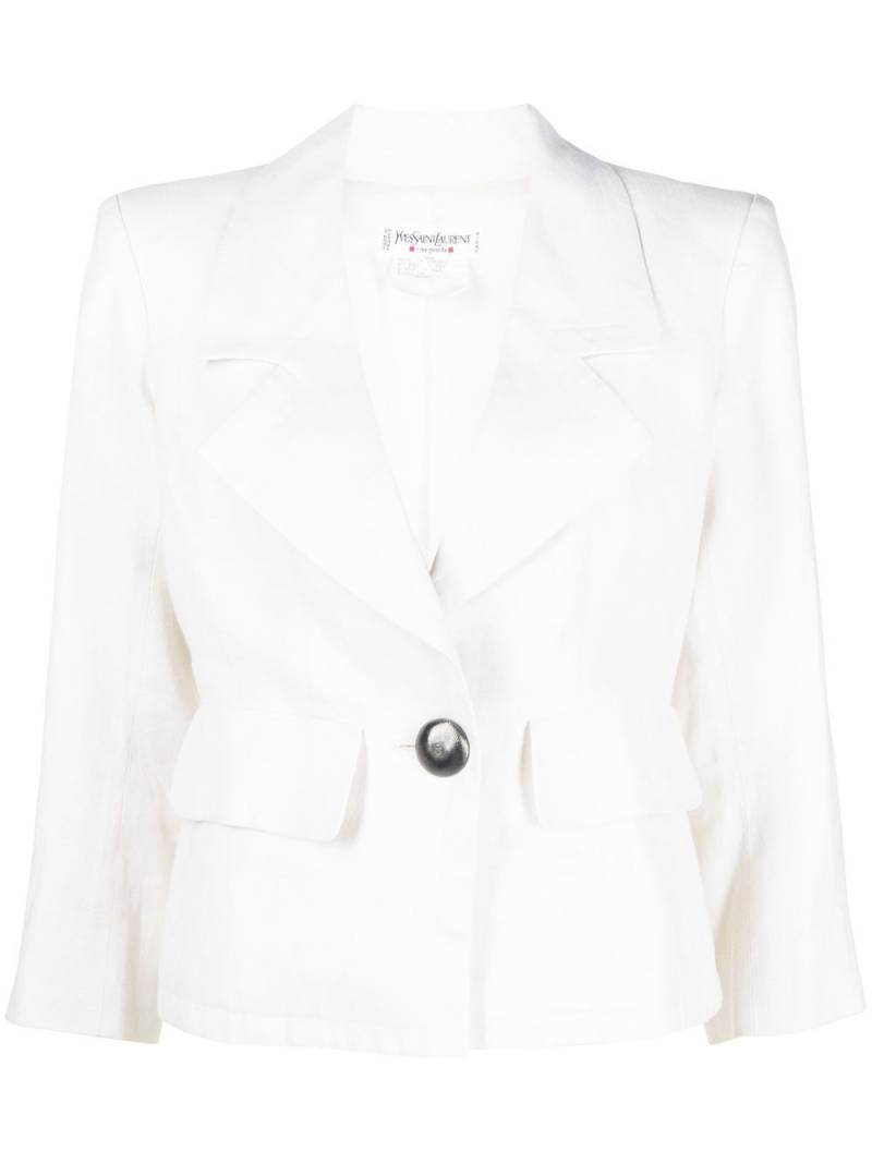 Saint Laurent Pre-Owned 1980s single-breasted jacket - White von Saint Laurent Pre-Owned