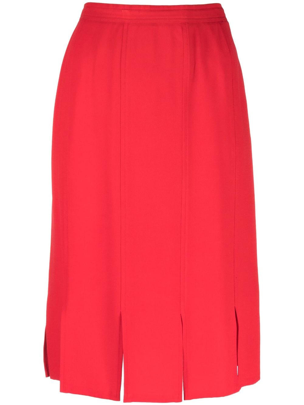 Saint Laurent Pre-Owned 1980s slit detailing straight-cut skirt - Red von Saint Laurent Pre-Owned