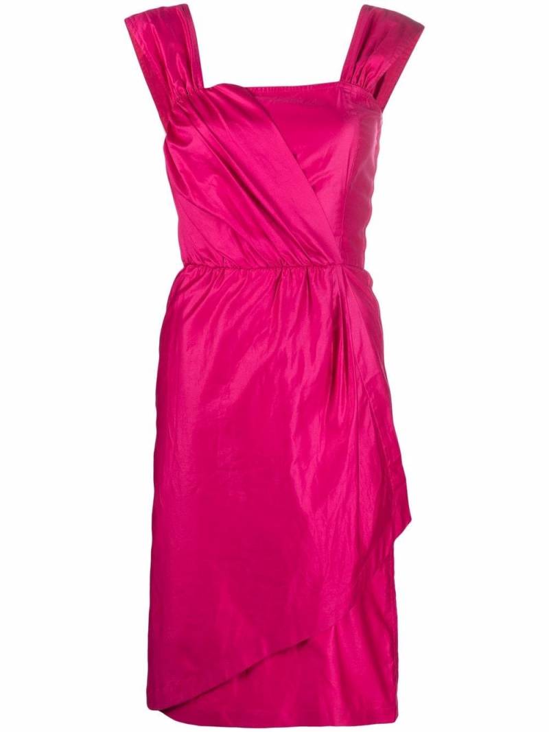 Saint Laurent Pre-Owned 1990 wrap-detail satin dress - Pink von Saint Laurent Pre-Owned