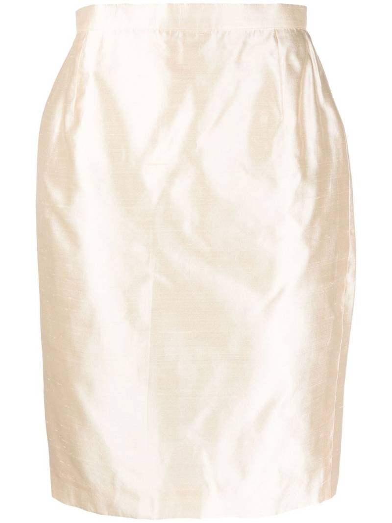 Saint Laurent Pre-Owned 1990s high-waisted silk skirt - Gold von Saint Laurent Pre-Owned