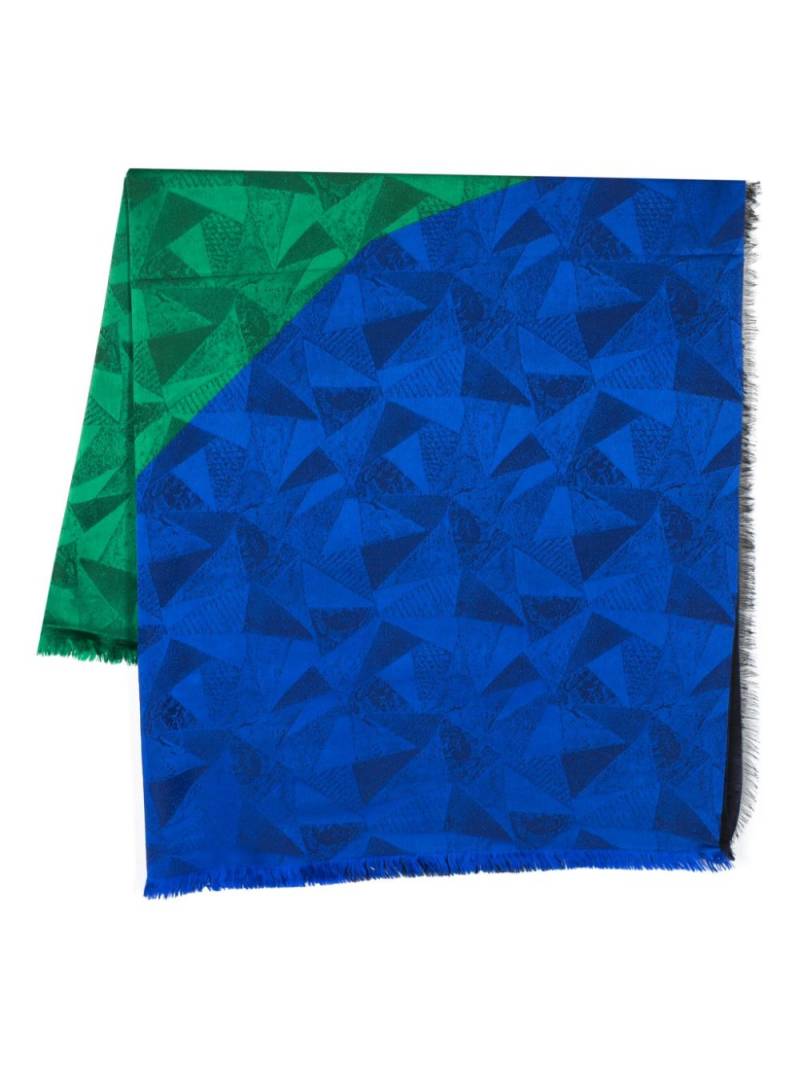 Saint Laurent Pre-Owned 1990s patterned-jacquard two-tone silk scarf - Blue von Saint Laurent Pre-Owned