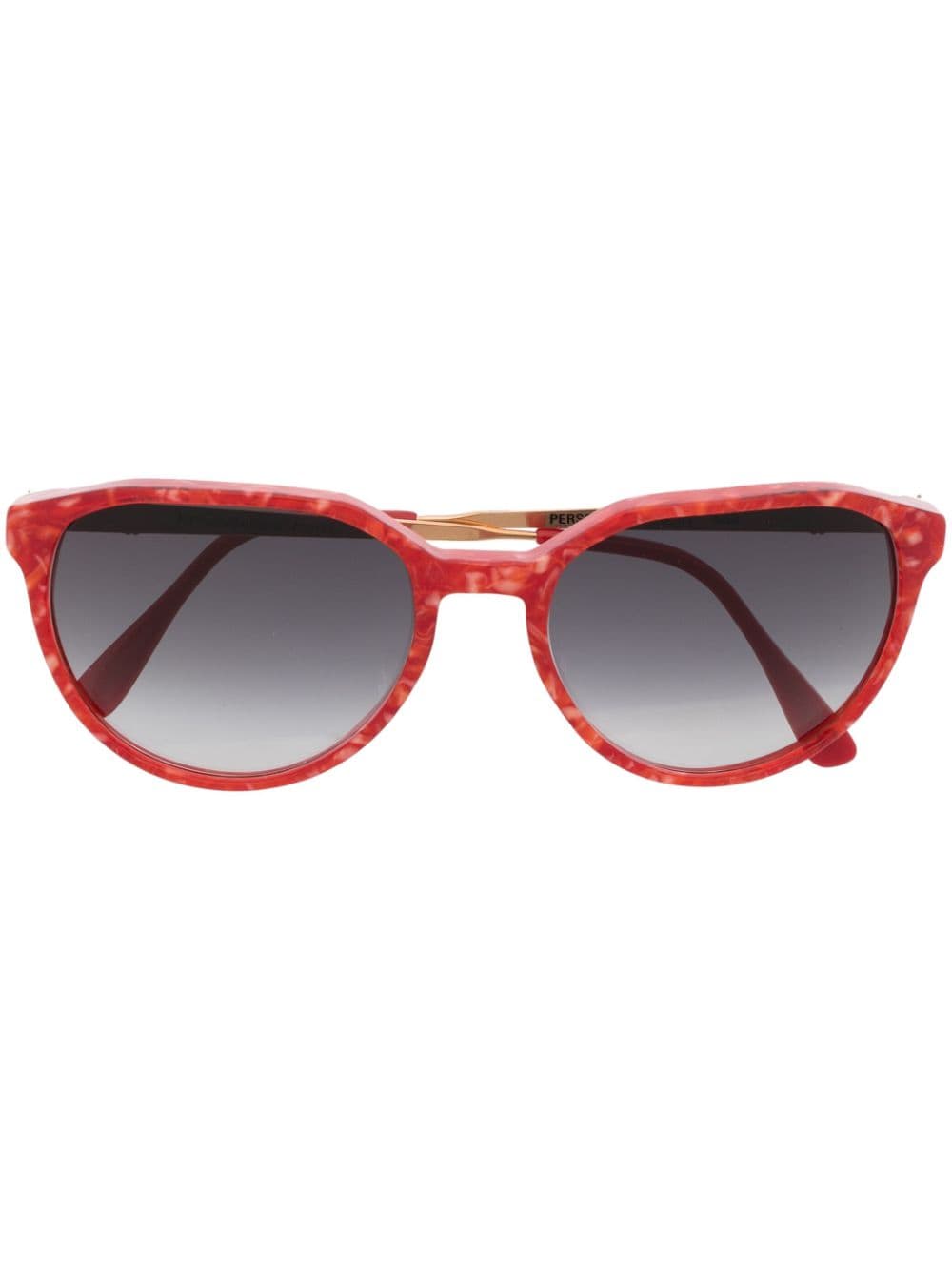 Saint Laurent Pre-Owned 1990s tortoiseshell-effect round-frame sunglasses - Red von Saint Laurent Pre-Owned