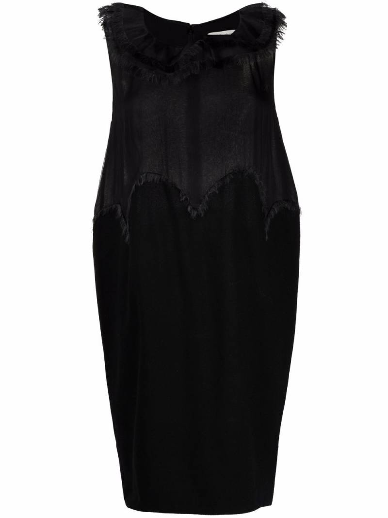 Saint Laurent Pre-Owned 2000s frayed detailing sleeveless dress - Black von Saint Laurent Pre-Owned