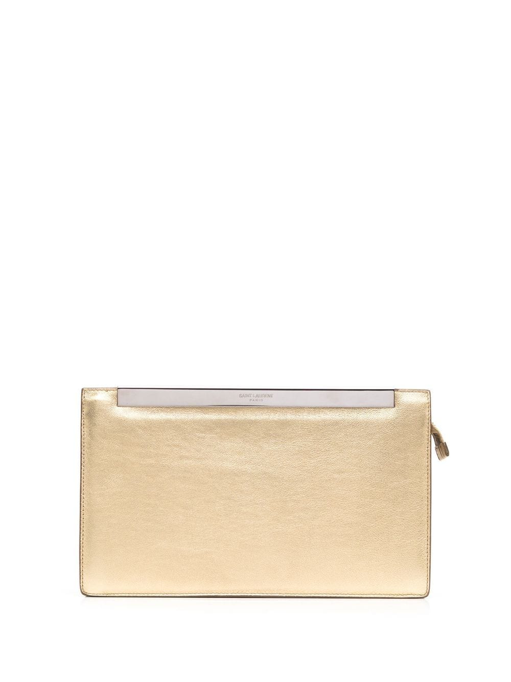 Saint Laurent Pre-Owned 2013 metal frame leather clutch - Gold von Saint Laurent Pre-Owned