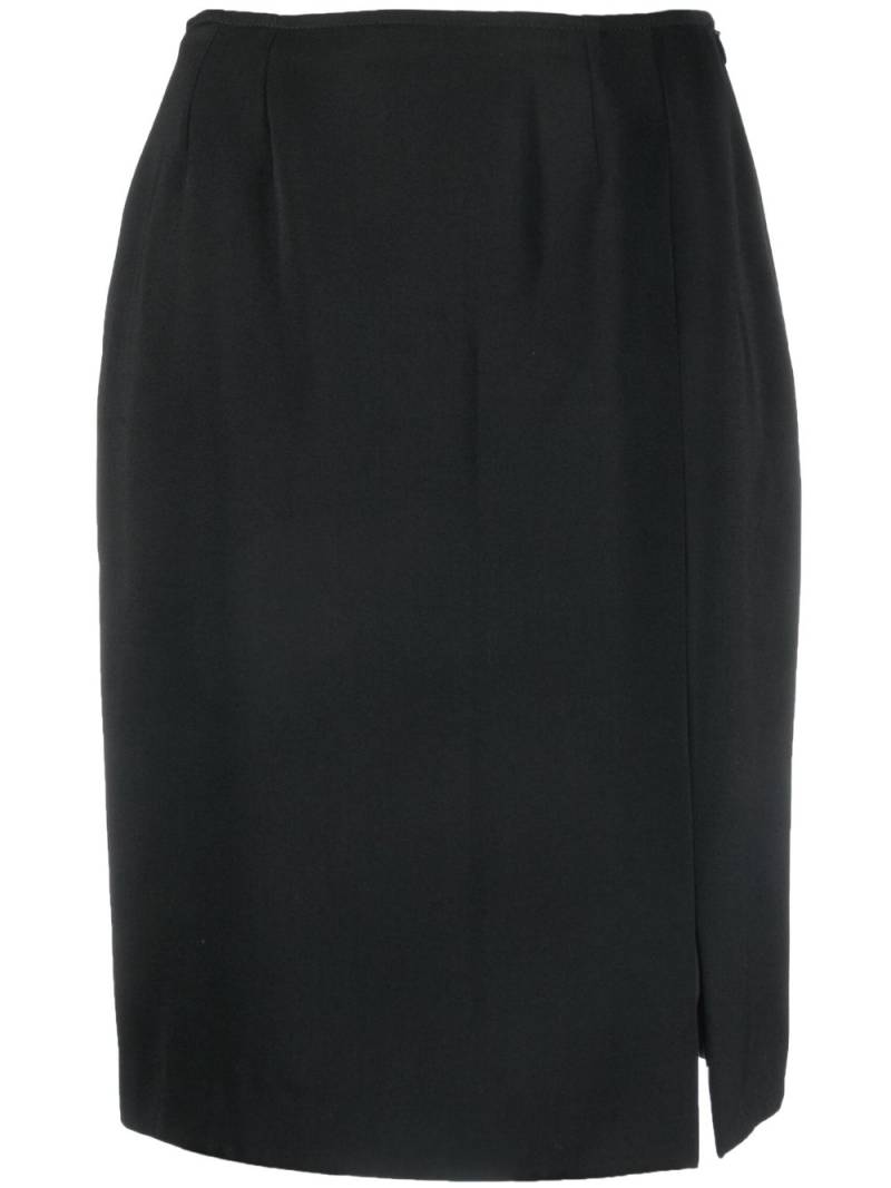 Saint Laurent Pre-Owned front-slit high-waisted miniskirt - Black von Saint Laurent Pre-Owned