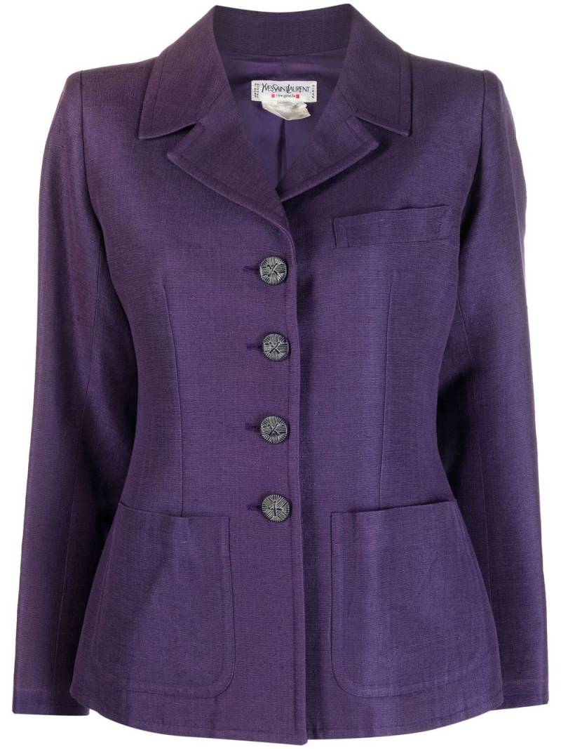 Saint Laurent Pre-Owned notched lapels buttoned jacket - Purple von Saint Laurent Pre-Owned