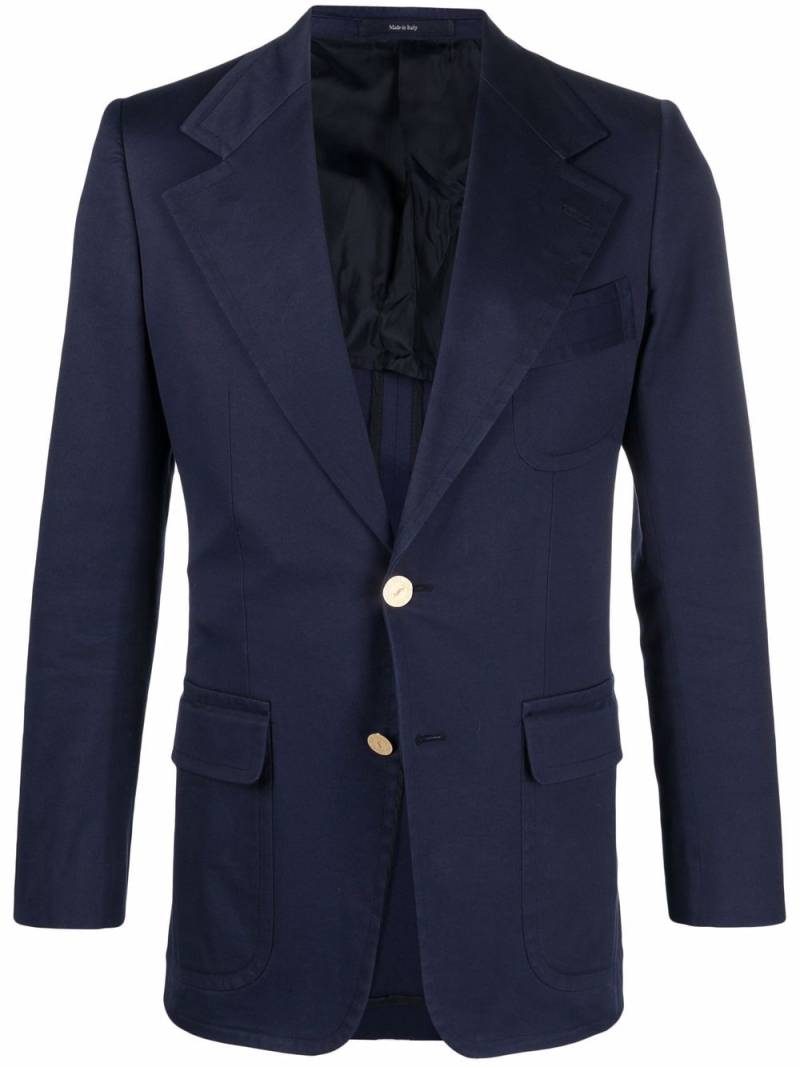 Saint Laurent Pre-Owned notched lapels single-breasted blazer - Blue von Saint Laurent Pre-Owned