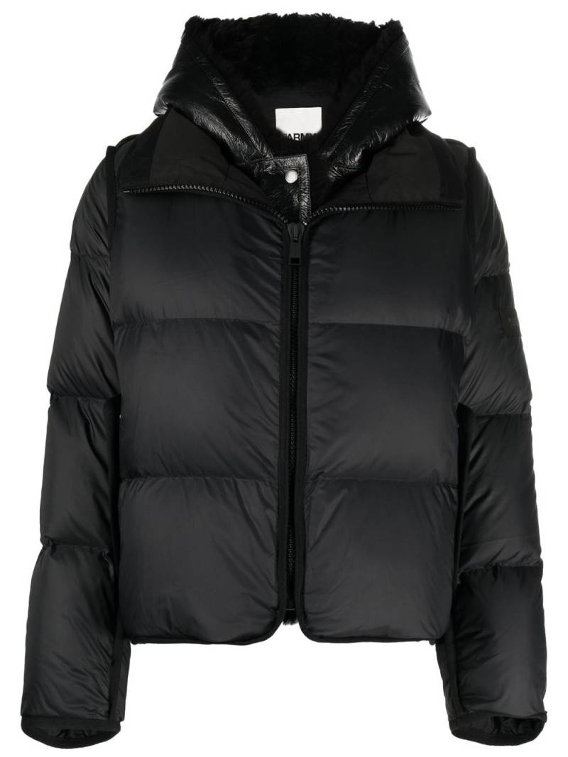 Yves Salomon logo-patch puffer coat - Black von Yves Salomon