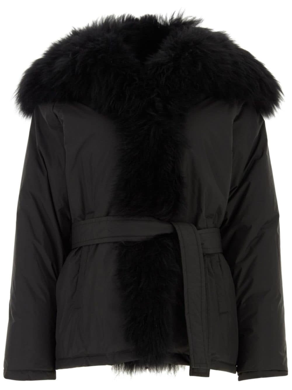 Yves Salomon belted puffer jacket - Black von Yves Salomon