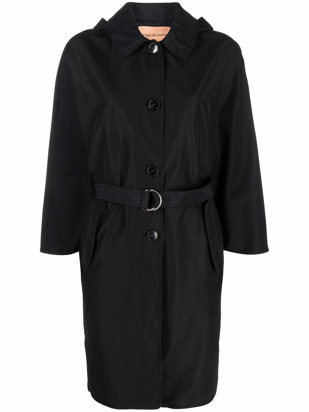 Yves Salomon belted-waist hooded coat - Black von Yves Salomon