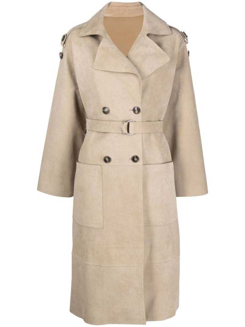 Yves Salomon belted-waist trench coat - Neutrals von Yves Salomon