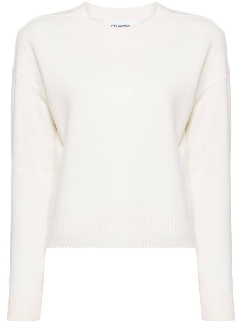 Yves Salomon crew-neck wool jumper - White von Yves Salomon