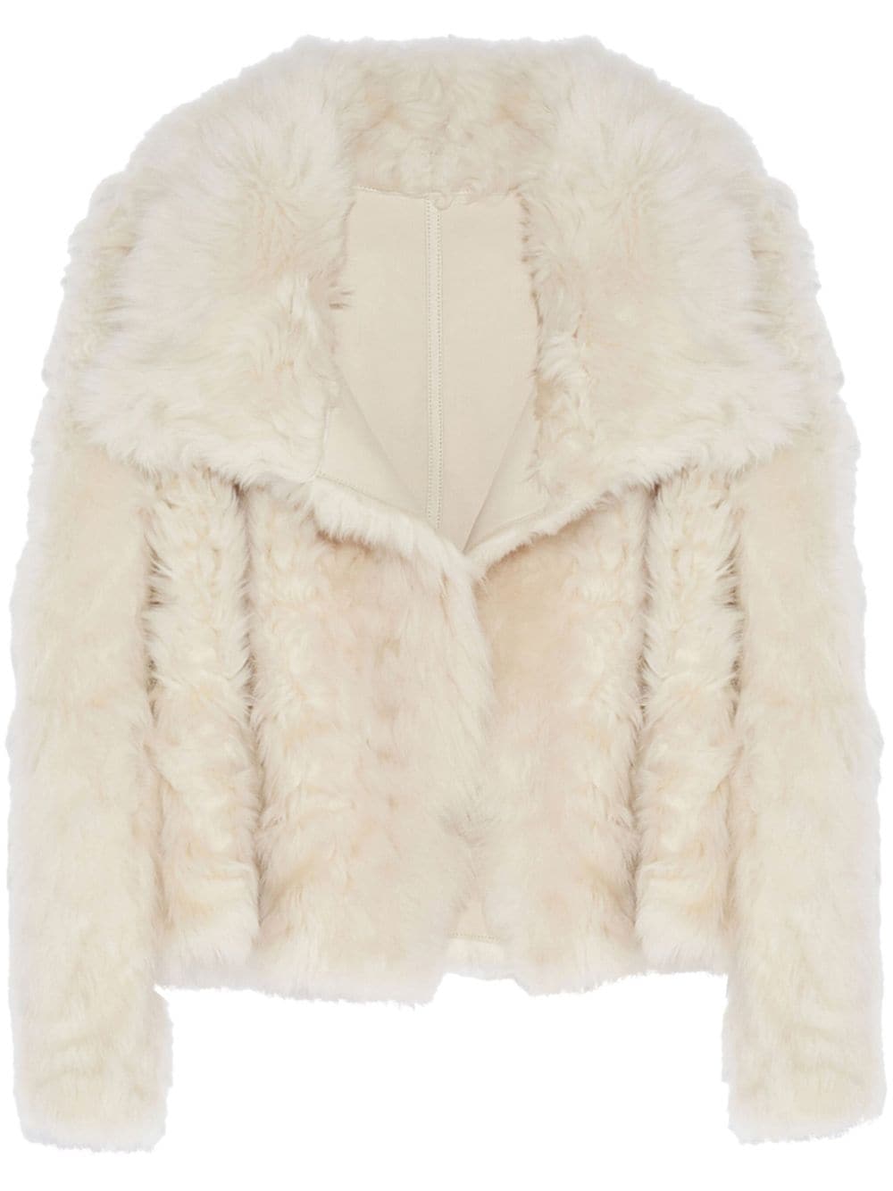 Yves Salomon cropped leather jacket - White von Yves Salomon