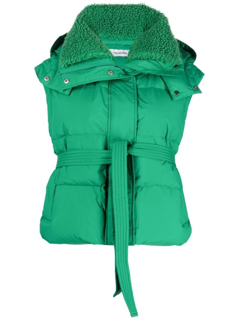 Yves Salomon down-filled belted gilet - Green von Yves Salomon