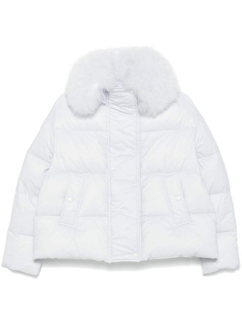 Yves Salomon faux-fur detail puffer jacket - Blue von Yves Salomon