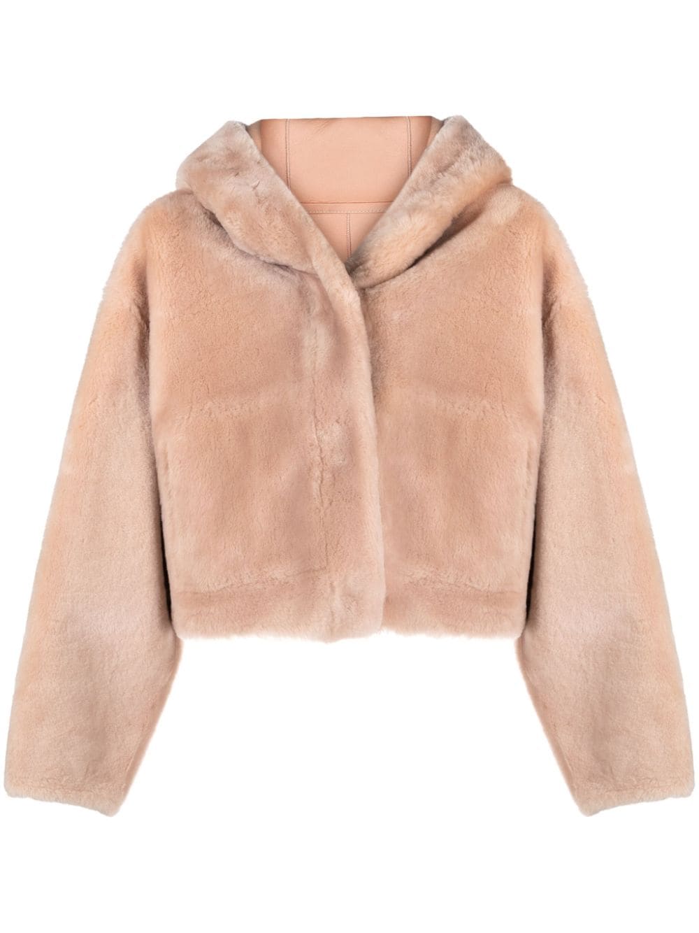 Yves Salomon fleece-texture hooded cropped jacket - Neutrals von Yves Salomon