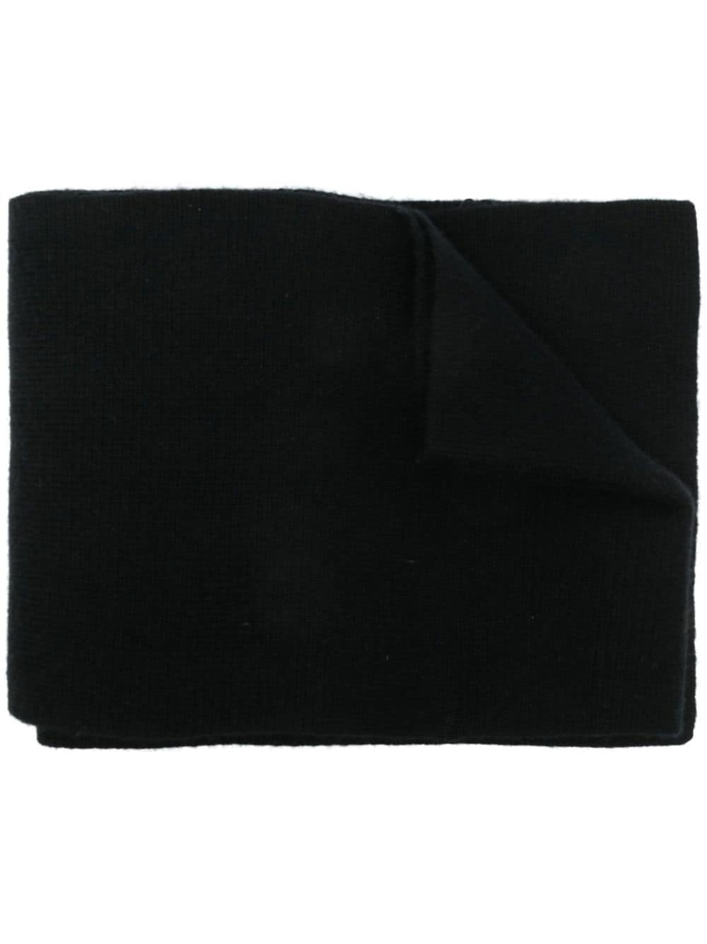 Yves Salomon knitted logo-patch scarf - Black von Yves Salomon