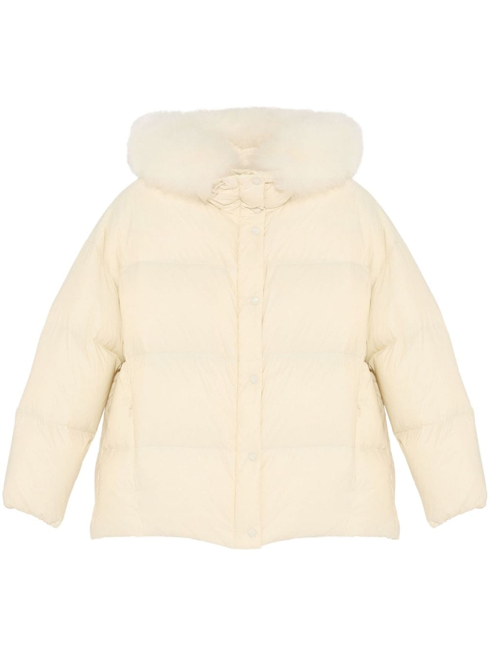 Yves Salomon lambswool-trimmed hooded jacket - Neutrals von Yves Salomon