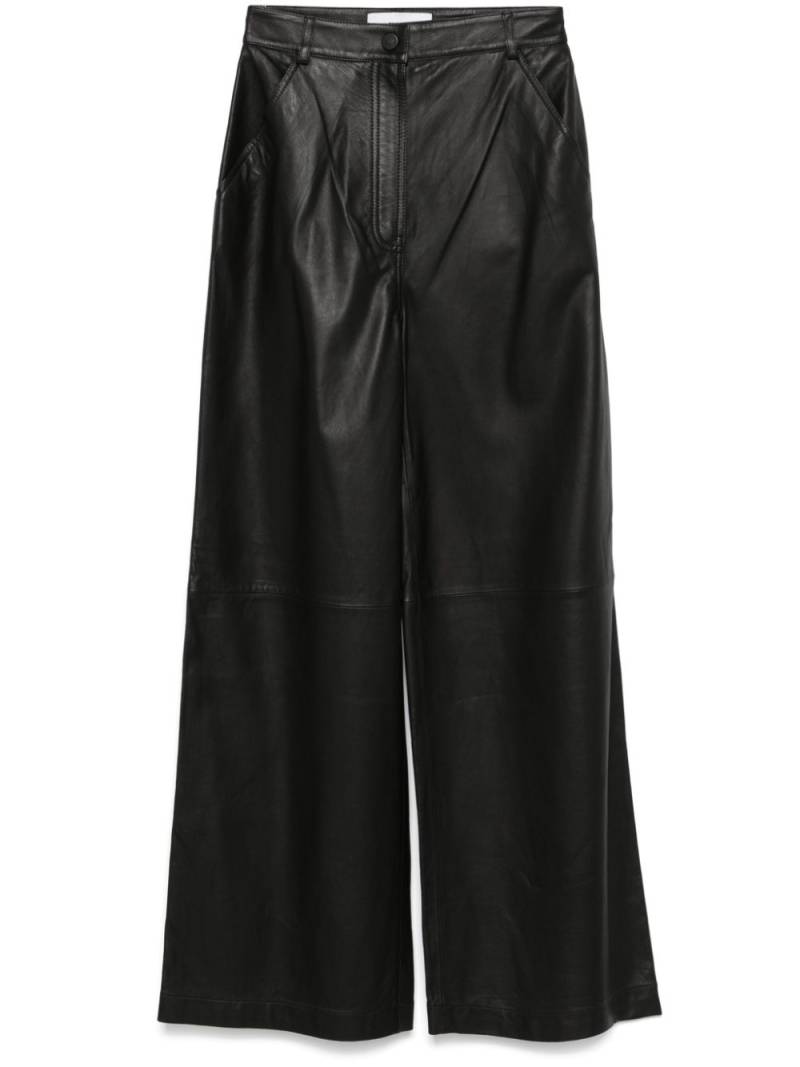 Yves Salomon leather straight-leg trousers - Black von Yves Salomon