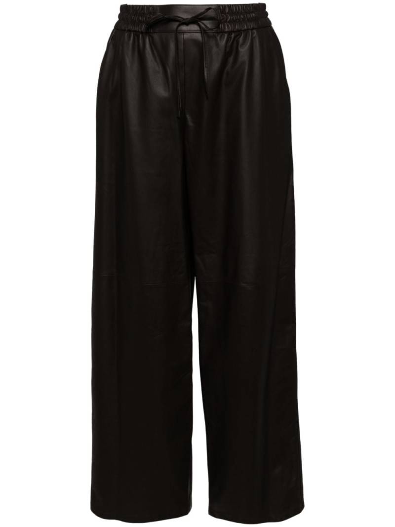 Yves Salomon leather wide-leg trouser - Brown von Yves Salomon