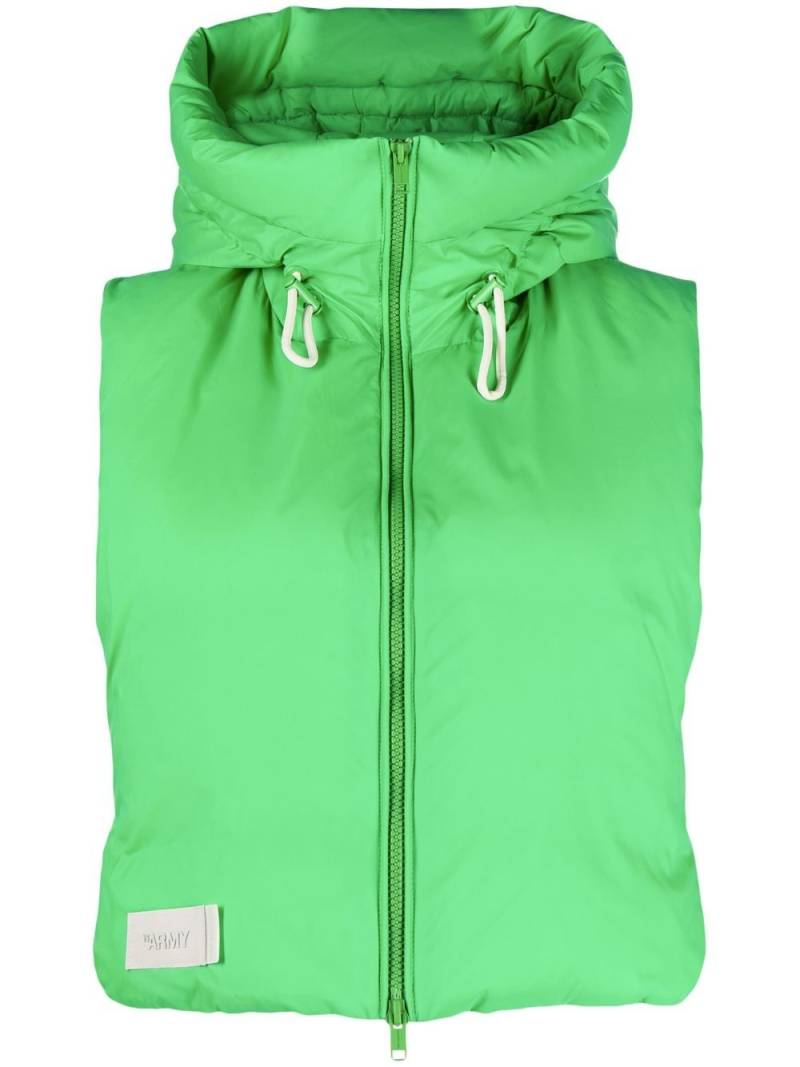 Yves Salomon logo-patch padded waistcoat - Green von Yves Salomon