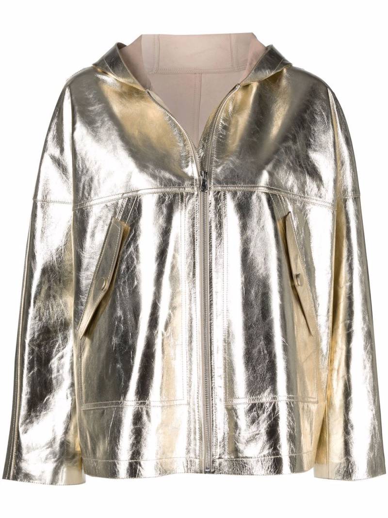 Yves Salomon metallic-effect hooded jacket - Gold von Yves Salomon