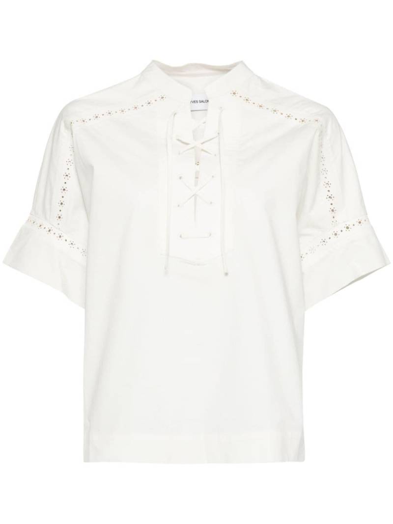 Yves Salomon openwork short-sleeve shirt - White von Yves Salomon