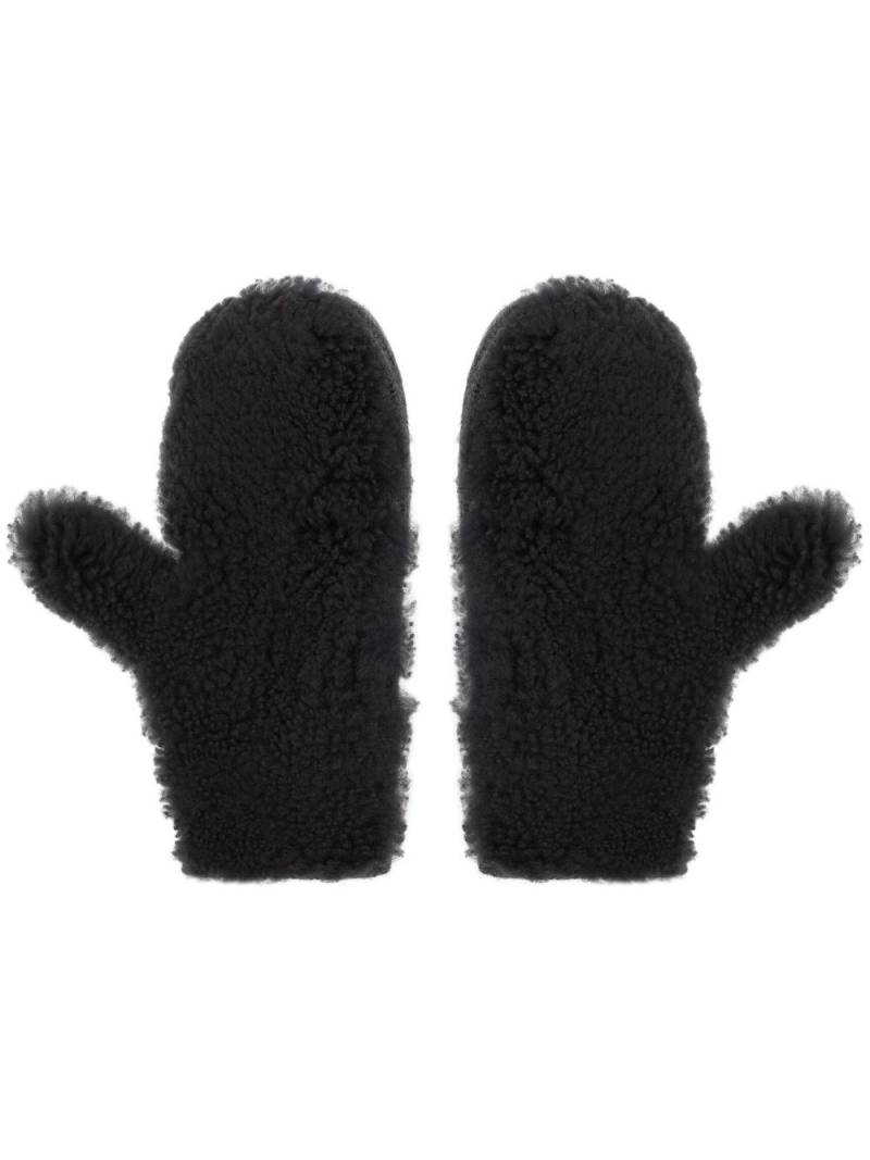 Yves Salomon panelled knit gloves - Grey von Yves Salomon