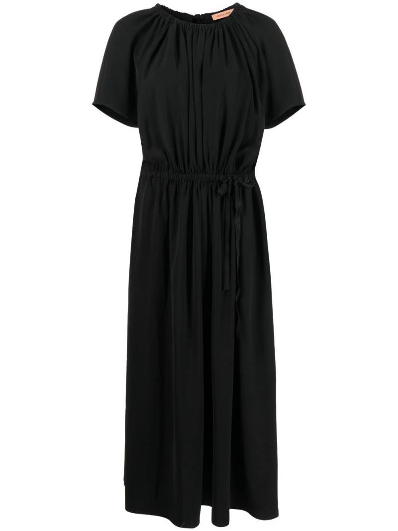 Yves Salomon pleat detailing mid-length dress - Black von Yves Salomon