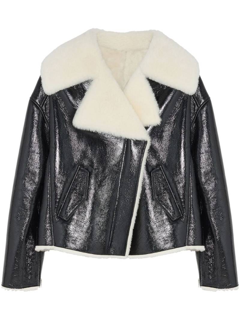 Yves Salomon shearling-lining biker jacket - Black von Yves Salomon