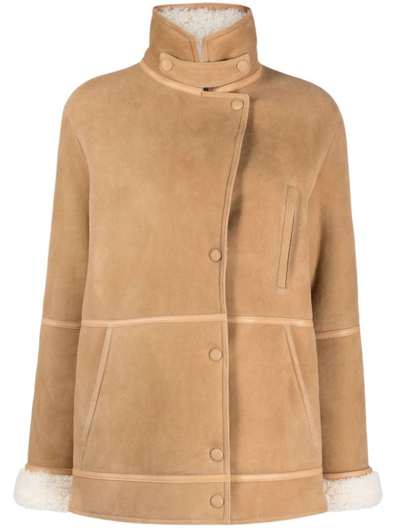 Yves Salomon shearling-trim press-stud jacket - Neutrals von Yves Salomon