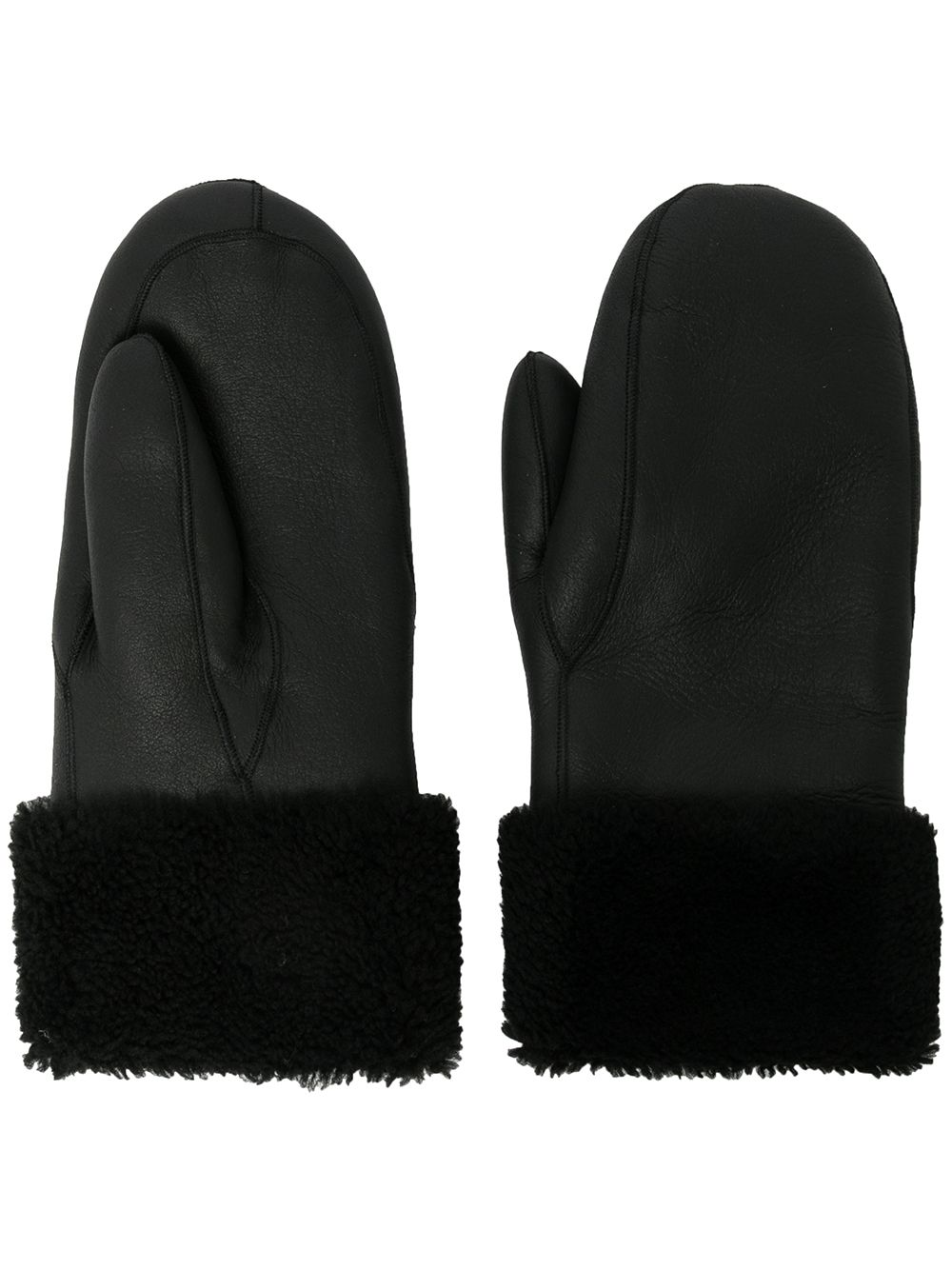 Yves Salomon short lambskin mittens - Black von Yves Salomon