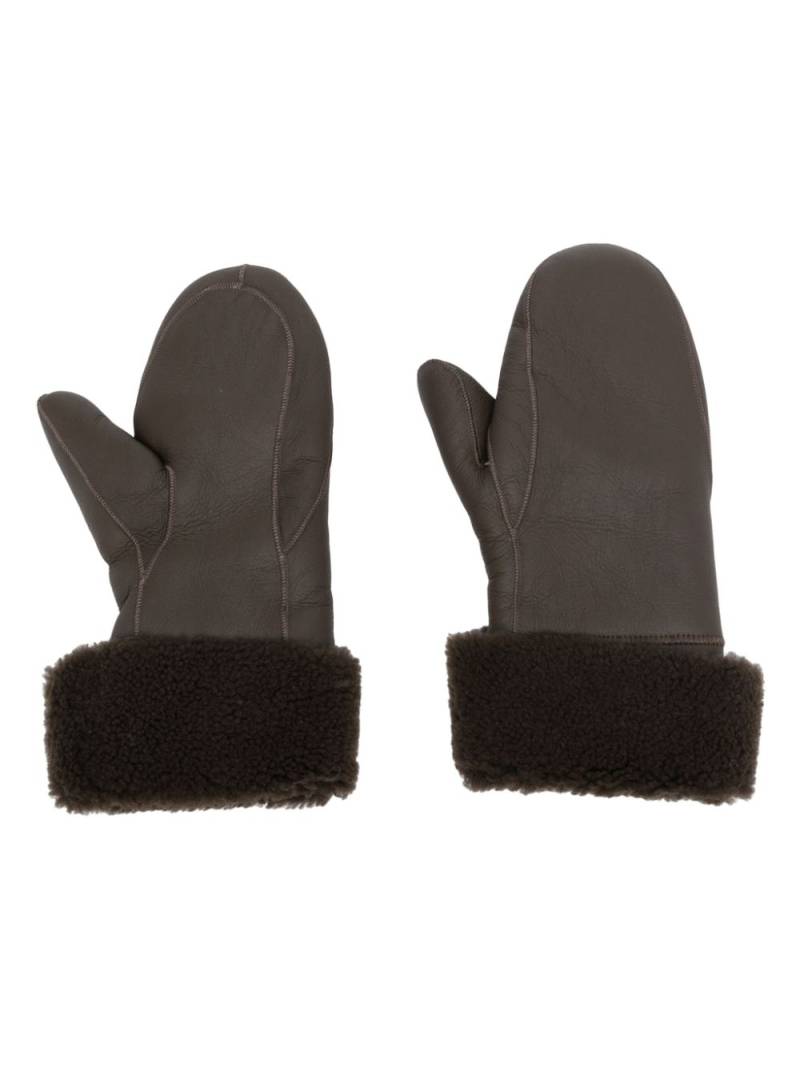 Yves Salomon short lambskin mittens - Brown von Yves Salomon